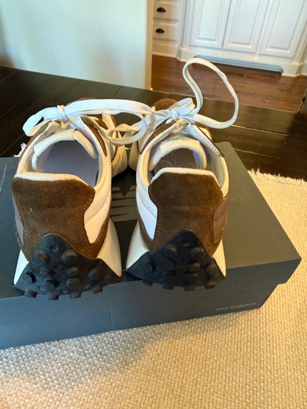 New Balance Women’s Brown and White Retro Runner Sneakers - Picture 5 of 6